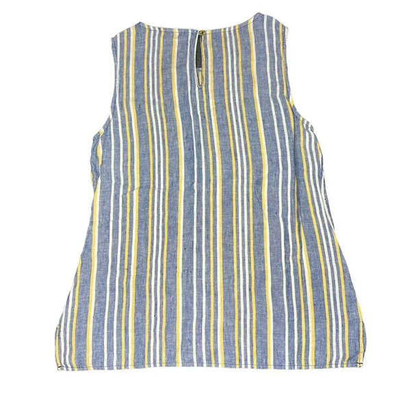 Ellen Tracy Women's Small Sleeveless Striped Blouse Multicolor Casual Round Neck - Picture 1 of 3